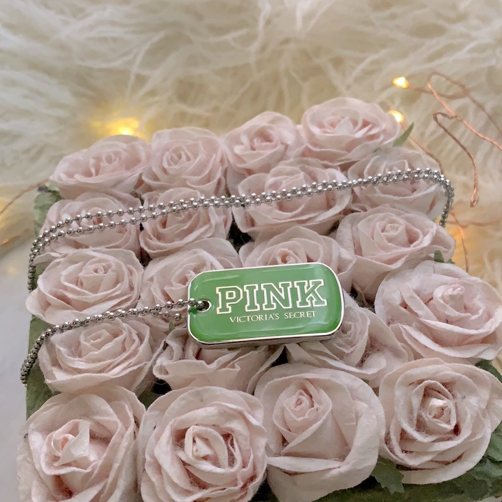 Pink by VS Green dog tag